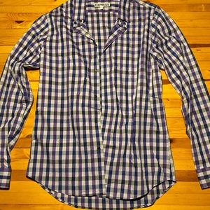 Express Lavender Check Dress Shirt
